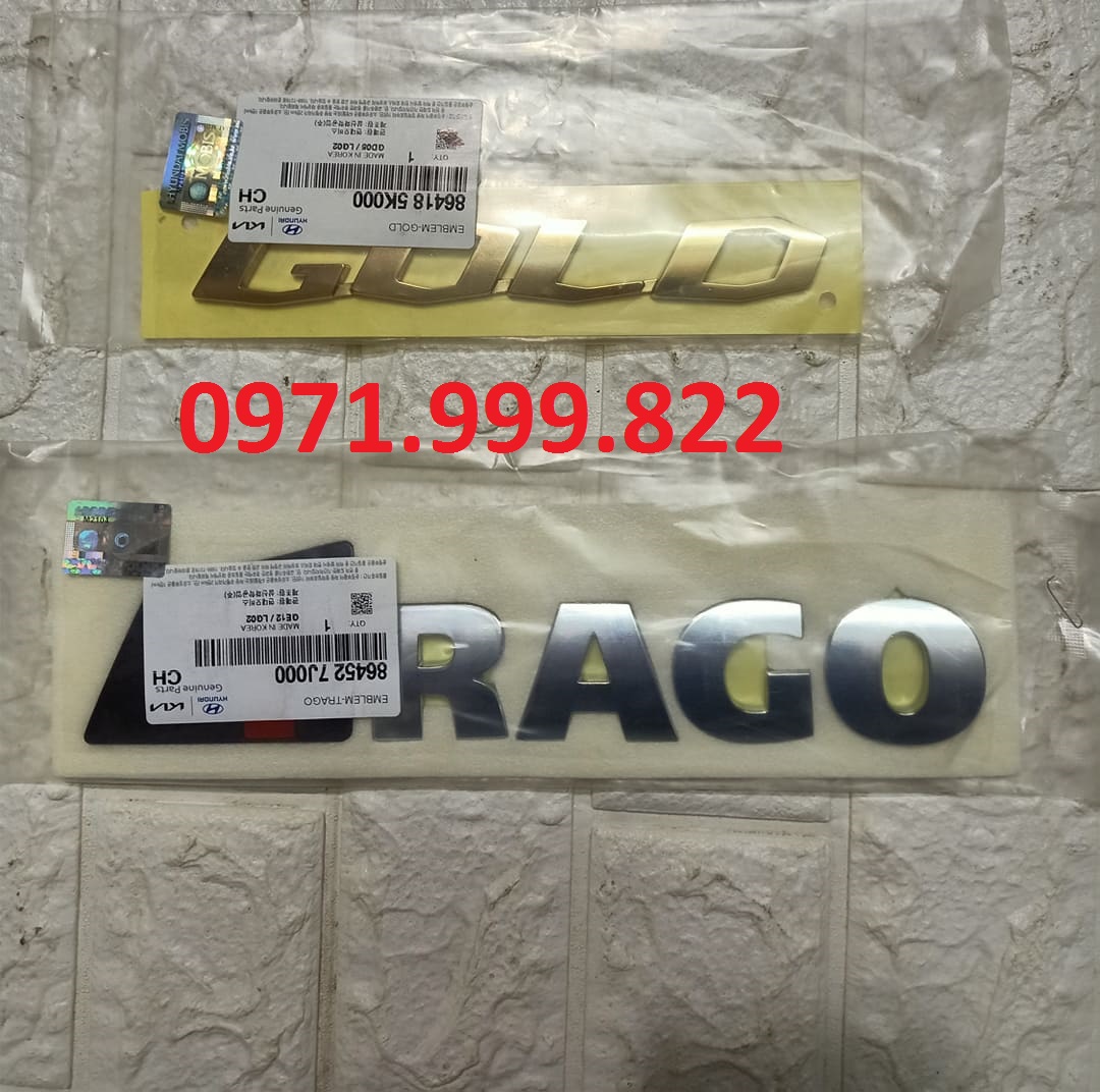 Tem chữ Trago gold dán xe Trago HD Chenglong Auman Thaco Howo Hino chính hãng