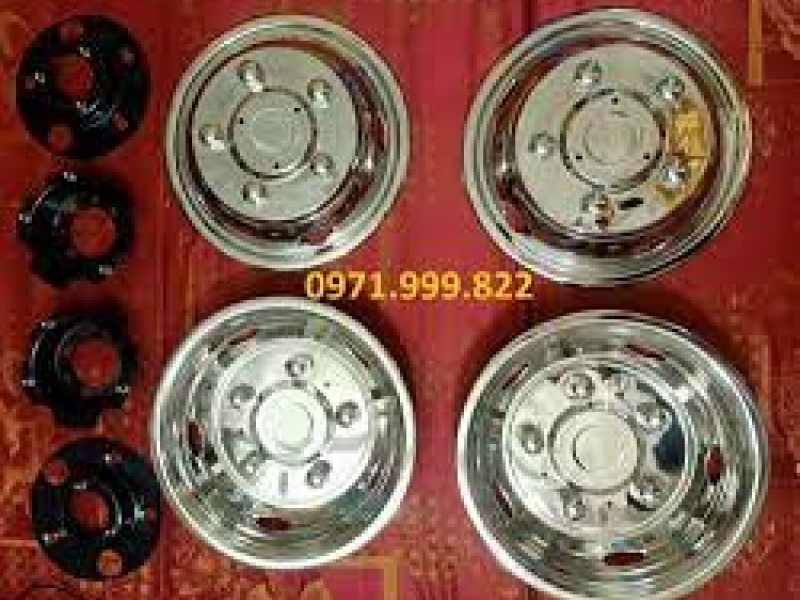 Ốp lazang inox xe Couty - Samco - Fuso - HD (5 lỗ - 6 lỗ)