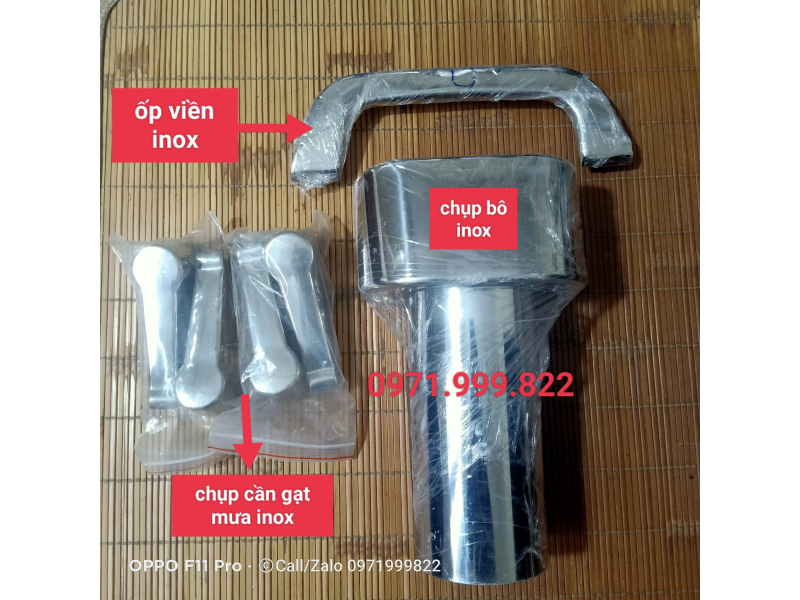 Chụp đuôi bô inox xe Universe - Thaco