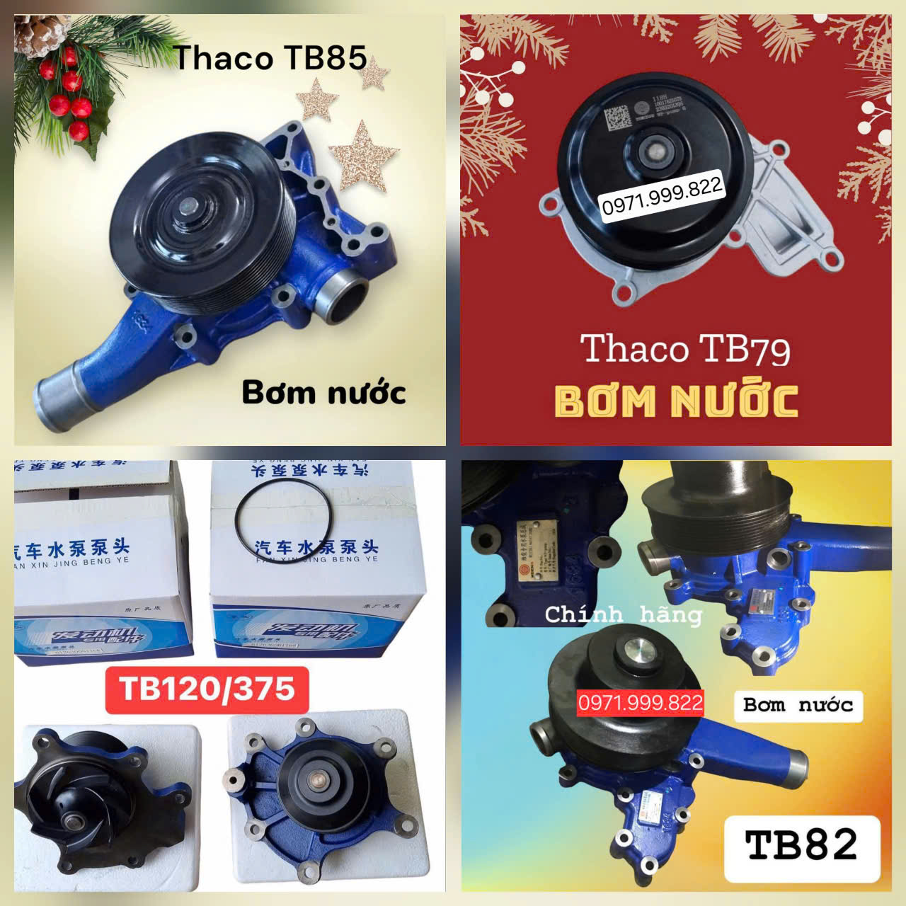 Bơm nước Thaco tb79 tb81 tb82 tb85 tb87 tb94 tb95, tb120, universe, giường nằm, tracomeco, daewo, king long chính hãng